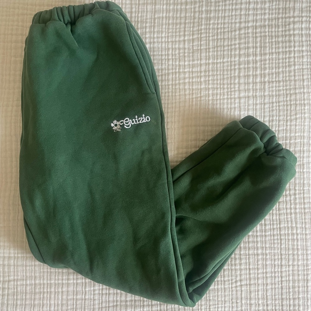 Danielle Guizio Women's Green Joggers Sweatpants